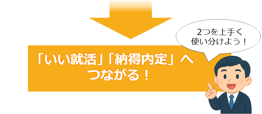 2つを上手く使い分けよう！